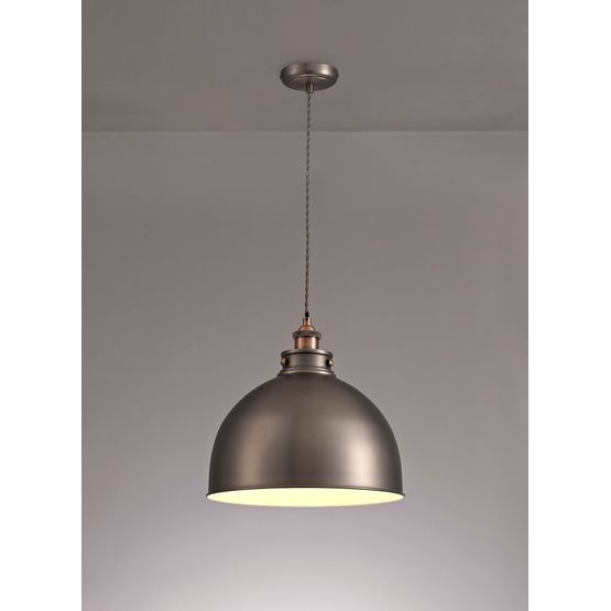 Cornelia Large Pendant in Antique Silver/Copper/White