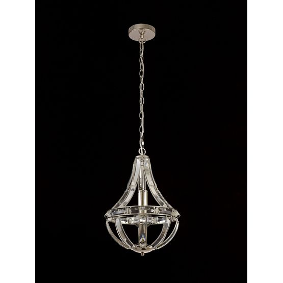 Christina Teardrop Pendant, 1 Light E27, Polished Nickel