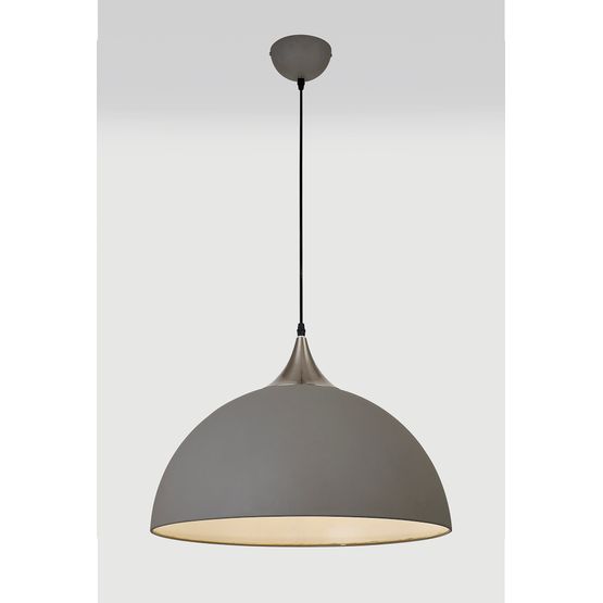 Alicia 50cm Large Pendant, 1 x E27, Sand Grey/Satin Nickel