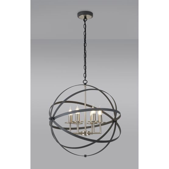 Gale Pendant, 6 x E14, Anthracite/Satin Nickel