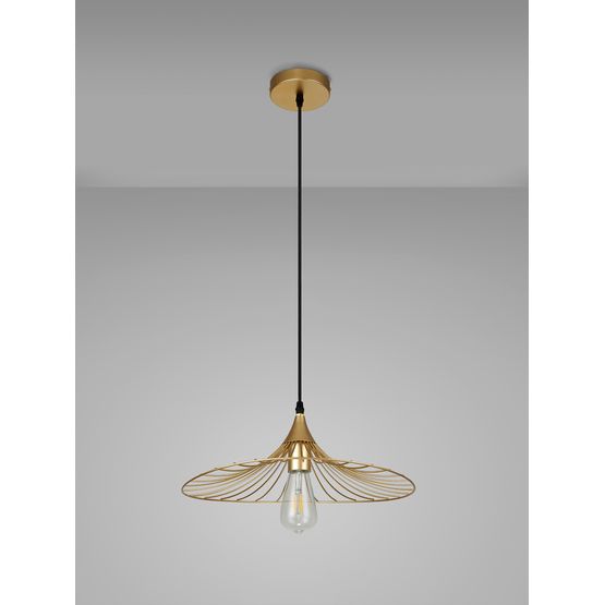 Brenda Shallow Pendant, 1 x E27, Painted Gold