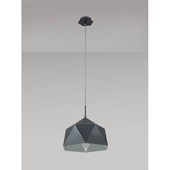 Isla Single Pendant, 1 Light Adjustable E27, Graphite/White Inner