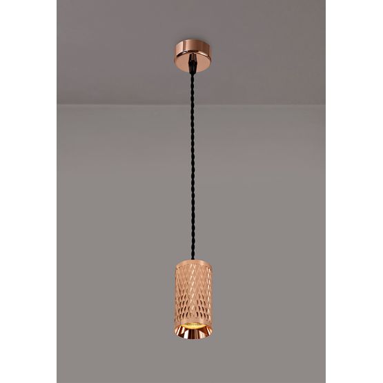 Sienna 1 Light Rose Gold 11cm Pendant Light (GU10)
