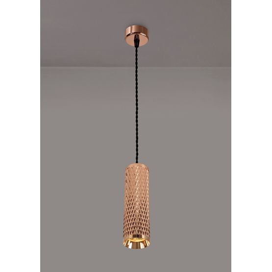 Sienna 1 Light 20cm Pendant Light GU10, Rose Gold