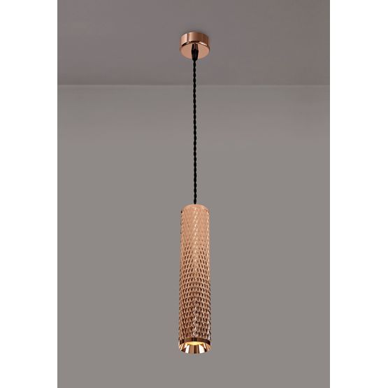 Sienna 1 Light 30cm Pendant Light GU10, Rose Gold