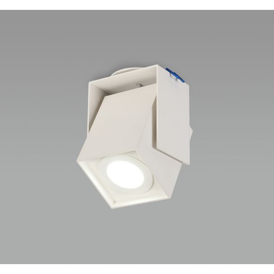 Diana Adjustable Square Spotlight, 1 Light GU10, Sand White, Cut Out: 62mm