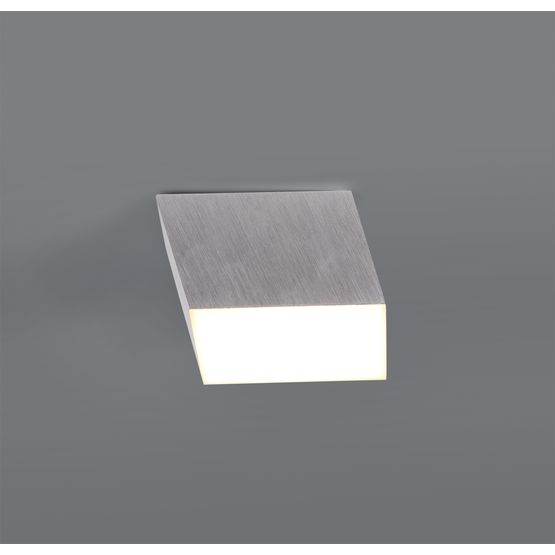 Petra Spotlight 9cm Square 1 x 10W LED, 3000K, 700lm, Satin Aluminium,