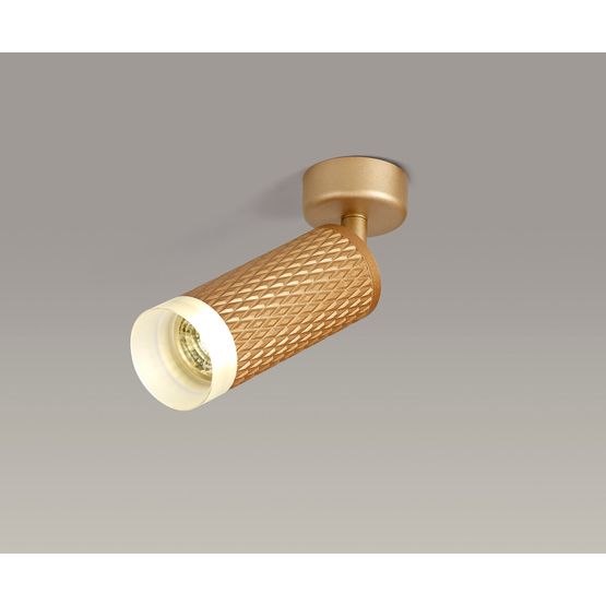 Sienna 1 Light Surface Mounted Spotlight GU10, Champagne Gold/Acrylic Ring