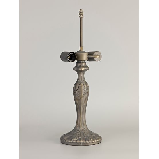 Marina 56cm Curved Table Lamp, 2 x E27, Aged Antique Brass