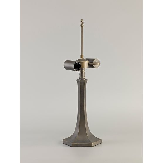 Marina 52.5cm Octagonal Table Lamp, 2 x E27, Aged Antique Brass