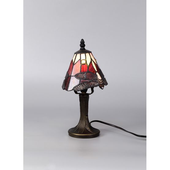 Haze Tiffany, 1 x E14, Black/Gold, Purple/Pink/Crystal Shade Table Lamp