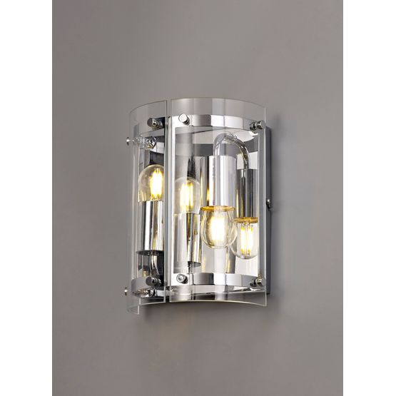 Primrose Wall Light, 2 Light E27, Polished Chrome