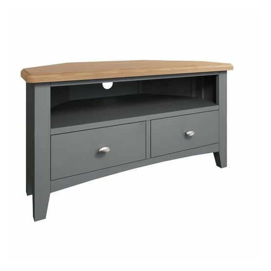 Devon Dining &amp; Occasional Grey Corner TV Unit  90 x 44 x 48 cm