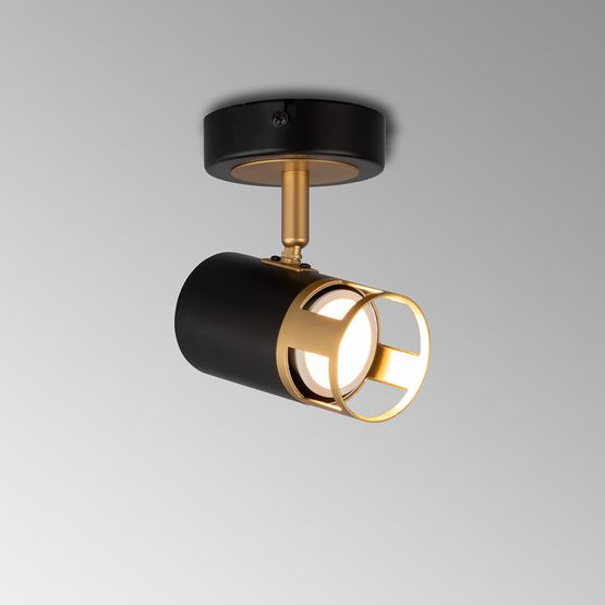 Abbey 1 Light Spotlight GU10, Black / Painted Gold