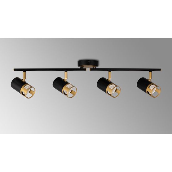 Abbey 4 Black/Painted Gold Linear Bar Spotlight Light (GU10)