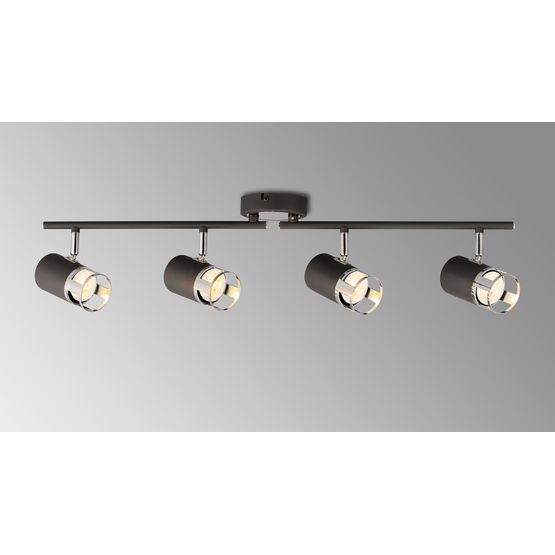Abbey 4 Light Linear Bar Graphite / Polished Chrome Spotlight (GU10)