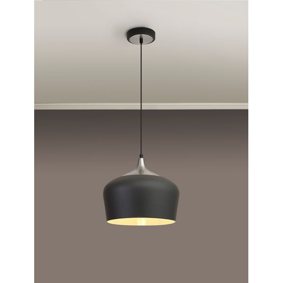 Lilly 32cm Pendant, 1 x E27, Anthracite/Satin Nickel