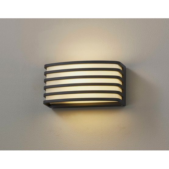 Olive Wall Lamp, 1 x E27, IP54, Anthracite/Opal PC Shade, 2yrs Warranty