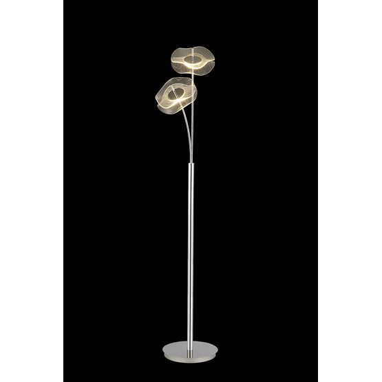 Scarlett Floor Lamp, 2 x 6W LED, 4000K, 920lm, Polished Chrome, 3yrs Warranty