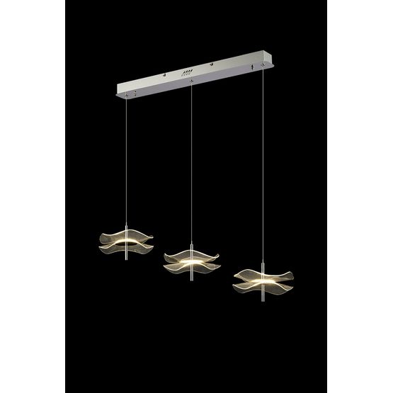 Scarlett Linear Pendant, 3 x 6W LED, 4000K, 1500lm, Polished Chrome, 3yrs Warranty
