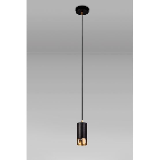 Abbey 1 Light Pendant GU10, Black / Painted Gold