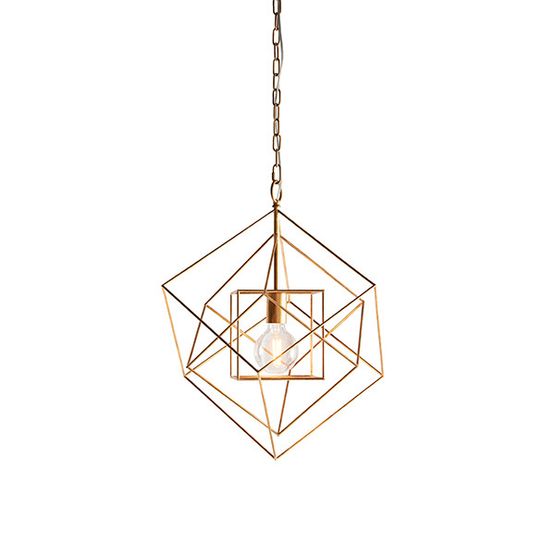 Abberwick 1 Light Pendant Small Antique gold leaf