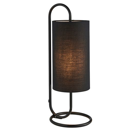 Akeld table lamp Matt black &amp; black fabric