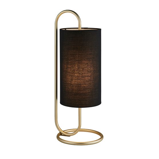 Akeld table lamp Antique brass paint &amp; black fabric