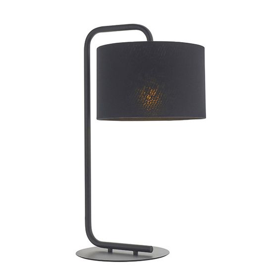 Albury table lamp Satin black paint &amp; black fabric