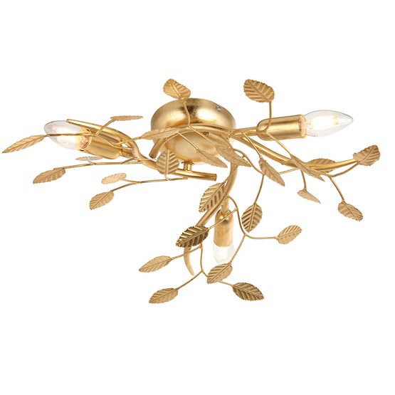 Alston 3 Light Flush Gold leaf