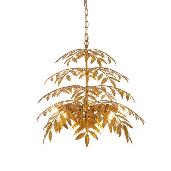 Barnston 5 Light Pendant Distressed gold finish