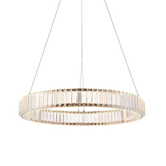 Cadnam Chrome Plate &amp; Clear Crystal Pendant Light