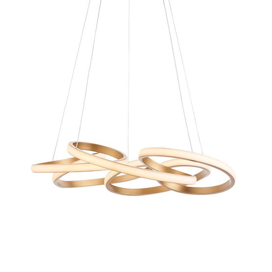 Calder LED Pendant Satin gold paint &amp; white silicone