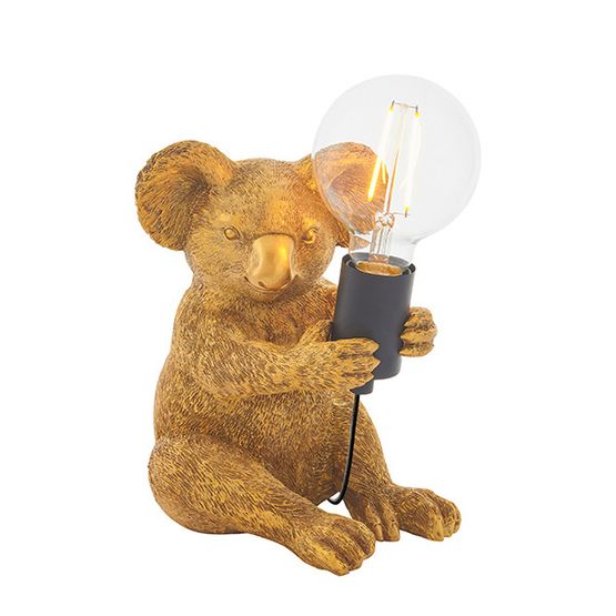 Katie Koala Lamp Vintage gold paint &amp; matt black
