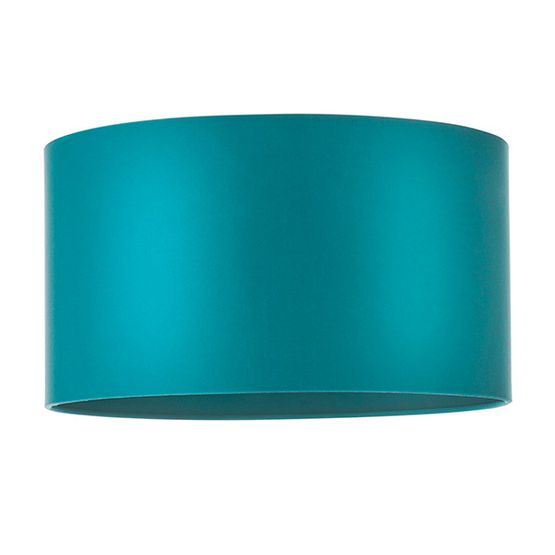 Dorton Shade Teal satin fabric &amp; matt antique brass plate