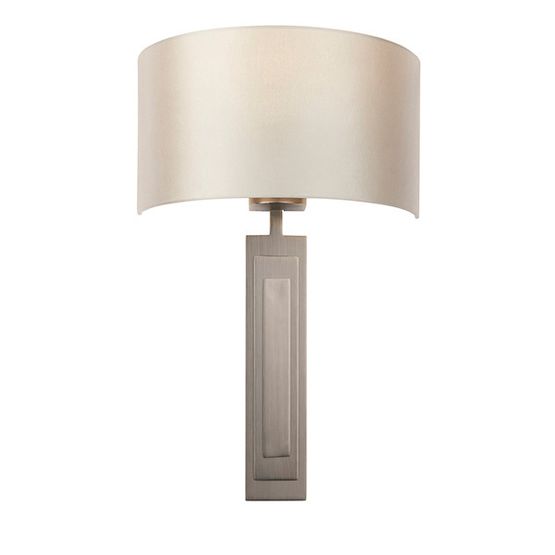 Dreen Wall Light Brushed bronze finish &amp; mink satin fabric