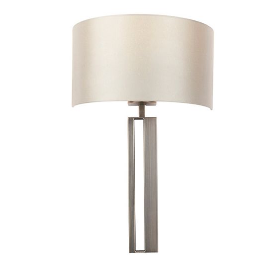 Drom Brushed Bronze Finish &amp; Mink Satin Fabric Wall Light