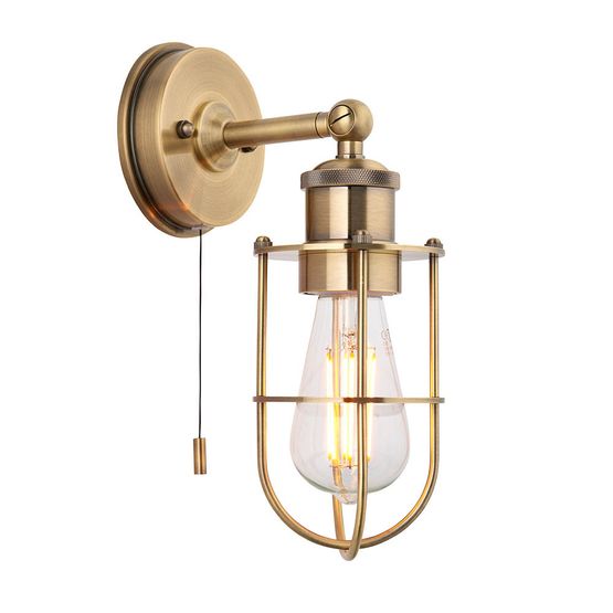 Eastbourne Bathroom Wall Light Antique brass plate
