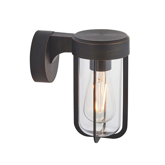 Forton Outdoor Wall Light Brushed bronze finish &amp; clear glass