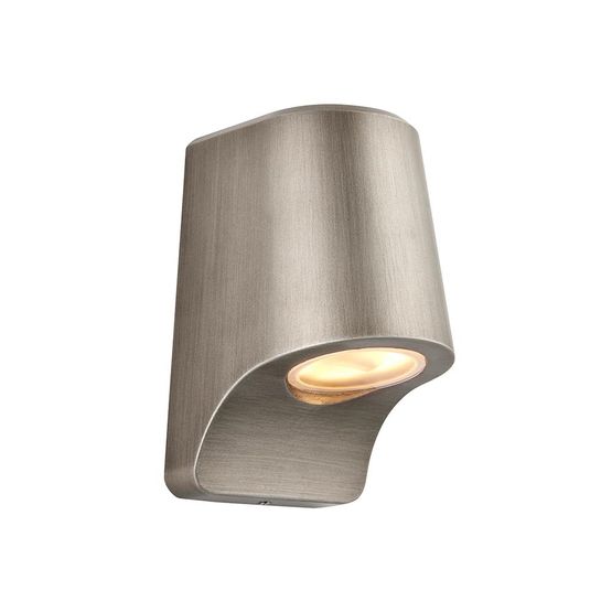 Gathurst Outdoor Wall Light Brushed silver finish &amp; frosted glass