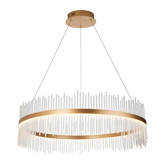 Grange Grand Pendant Brushed gold plated finish &amp; clear glass