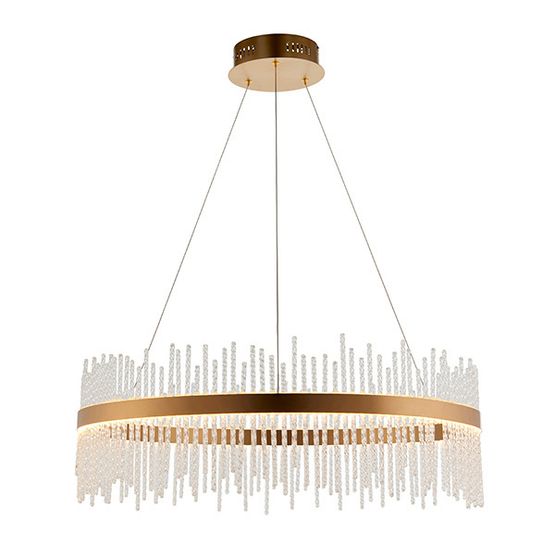 Grange Large Pendant Brushed gold plated finish &amp; clear glass