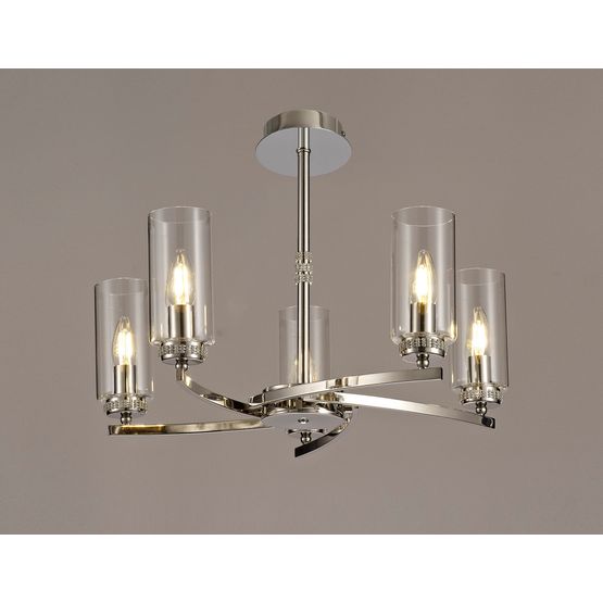 Daisy  Pendant/Semi Ceiling, 5 x E14, Polished Nickel