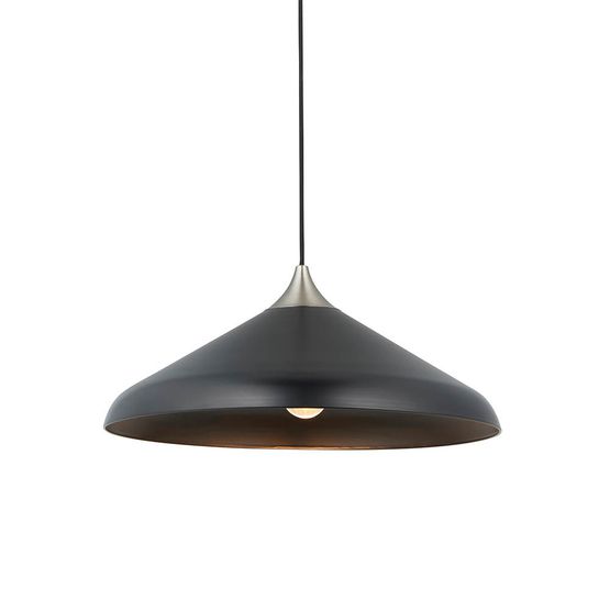 Kendal Single Pendant Matt black &amp; matt nickel plate