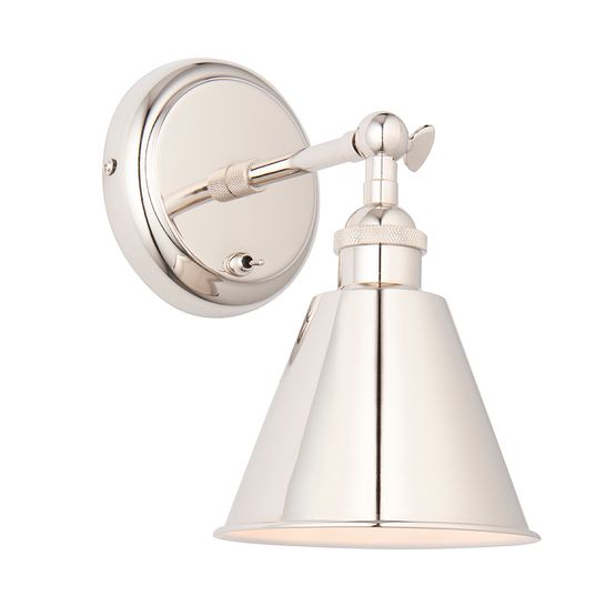 Maiden Single Wall Light Bright nickel plate
