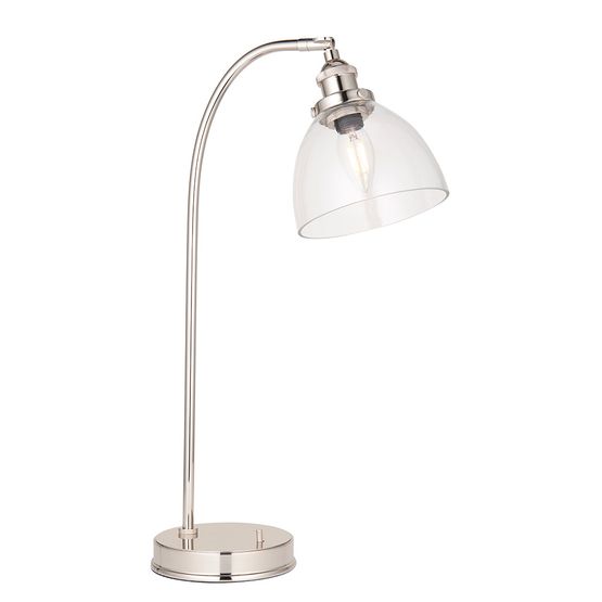 Marham Table Lamp Bright nickel plate &amp; clear glass