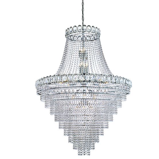 Louis Phillipe 28Lt Chandelier - Chrome Metal &amp; Crystal
