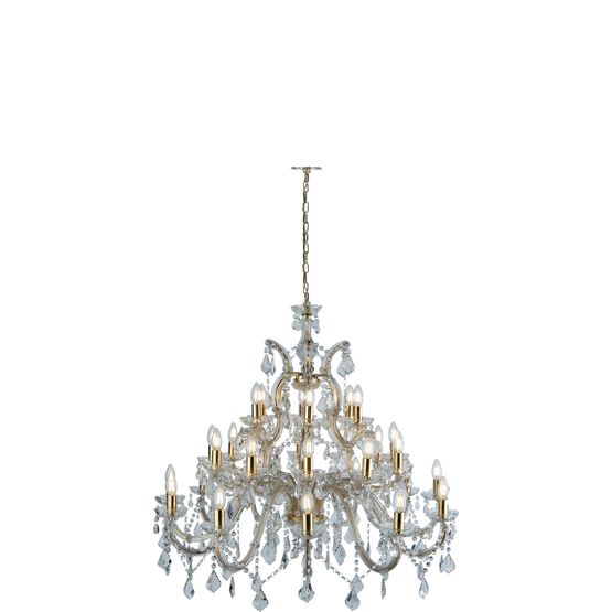 Marie Therese 30Lt Chandelier-Polished Brass &amp; Clear Crystal
