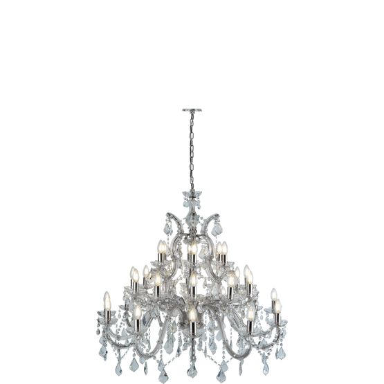 Marie Therese 30Lt Chandelier - Chrome Metal &amp; Clear Crystal