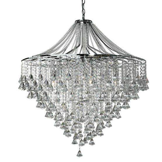 Dorchester 7Lt Pendant - Chrome &amp; Crystal